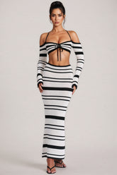 Tilde Striped Halter Top Maxi Dress Set