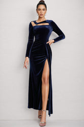 Livine Simple Cutout Split Maxi Dress