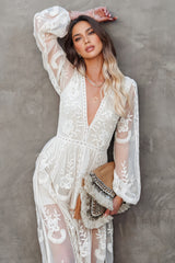 Elina Lace Long Sleeve Maxi Dress