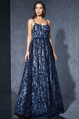 Ari Blue Strapless Mesh Maxi Dress