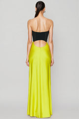 Raine Black Top Green Maxi Dress Set
