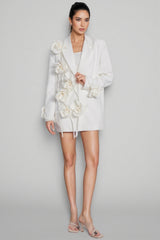 Faunr Long Sleeve Lapel 3D Floral Blazer