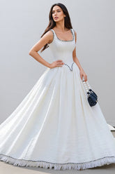 Pavoed Halter Puff Maxi Dress