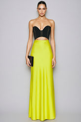 Raine Black Top Green Maxi Dress Set