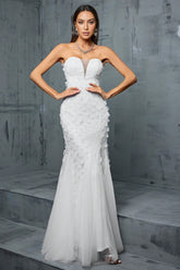 Zenoa V-Neck Fishtail Mesh Maxi Dress