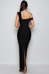 Rylihd One-Shoulder Mesh Rhinestones Maxi Dress