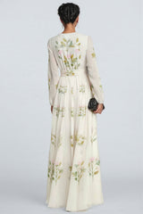 Finloe Belted Leaf Floral Print Maxi Dress