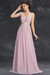 Lazze Pink Strappy Backless Maxi Dress