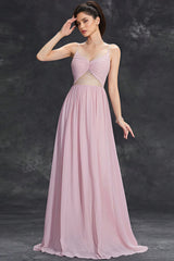 Lazze Pink Strappy Backless Maxi Dress