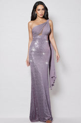 Nani Purple Sequin Fishtail Maxi Dress
