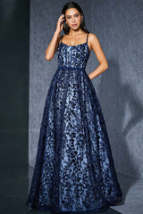 Ari Blue Strapless Mesh Maxi Dress