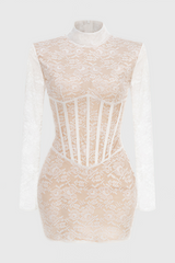 Emilsf Lace Jacquard Mini Dress
