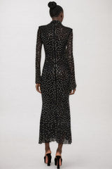 Roisea Long Sleeve Rhinestone Maxi Dress