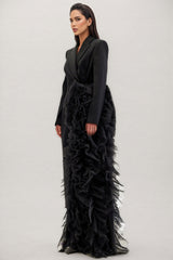Edmund Irregularly Spliced Mesh Maxi Dress