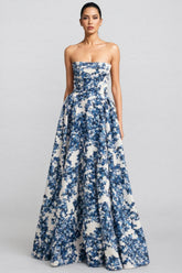 Roisin Blue Sleeveless Printed Maxi Dress