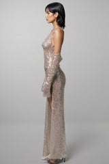 Frederic Sequin Chain Sling Maxi Dress