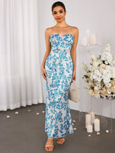 Off Shoulder Ruched Bust Floral Tube Dress