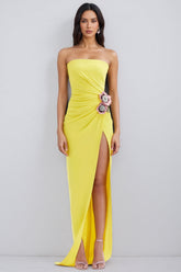 Lure 3D Flower Split Midi Dress