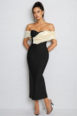 Edw Off Shoulder Bandage Midi Dress