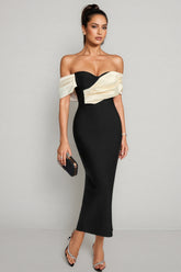 Edw Off Shoulder Bandage Midi Dress