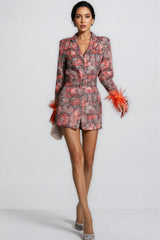Adalee Floral Feather Mini Dress
