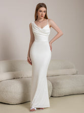 Ribbon Trim Ruched Mermaid Hem Prom Dress