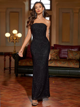 Ruched Mesh Sequin Tube Dress