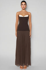Eurien Off-Shoulder Ruffled Pleated Maxi Dress