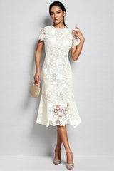 Nolaty beige Lace Mermaid Maxi Dress