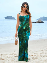 Tie Back Cut Out Print Bodycon Cami Dress