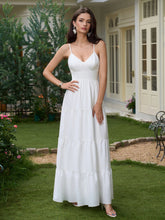 V-Neck Cut Out Bow Tie Back Cami Long Dress