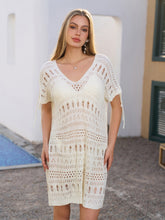 V-Neck See Through Split Beach Dress