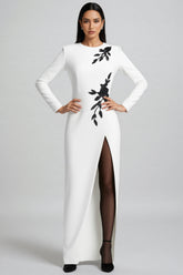 Marglt Embellished Floral Slit Maxi Dress