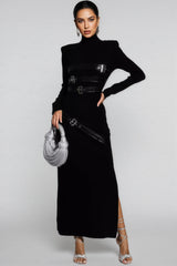 Brock Black PU Maxi Dress
