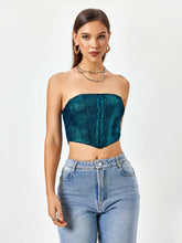 Zipper Backless Corset Tube Top