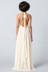 Varyf White 3D Flower Ruffled Maxi Dress