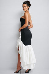 Mya Black Irregular Maxi Dress