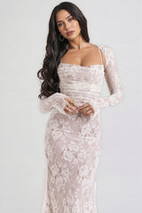 Yoshi Vintage Cream Lace Maxi Dress