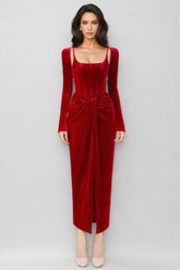 Bardou Pleated and Twisted Ultra Maxi Dress