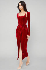 Bardou Pleated and Twisted Ultra Maxi Dress