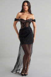 Xainel Black Off Shoulder Ace Maxi Dress