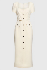 Angelse Crepe Button Midi Dress