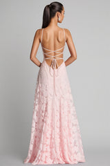 Sorelp Pink Strapless Mesh Maxi Dress