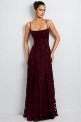 Liralk Red Strapless Mesh Maxi Dress