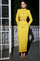 Yenia Beaded Short Top Maxi Dress Two-Piece Set