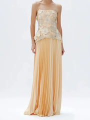 Haley Sleeveless Folds Maxi Dress