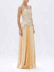 Haley Sleeveless Folds Maxi Dress