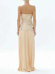 Haley Sleeveless Folds Maxi Dress