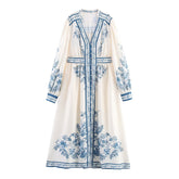 Ruby Patterned Print Long Sleeve Maxi Dress
