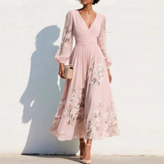 Finloe Belted Leaf Floral Print Maxi Dress